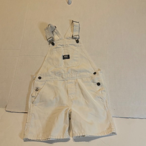 Vans Other - Vans Ground Work Shortalls Off White Cotton Canvas Overalls VN000G8WFS8 M